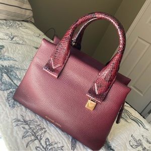 Michael Kors Snakeskin & Pebbled Leather Satchel